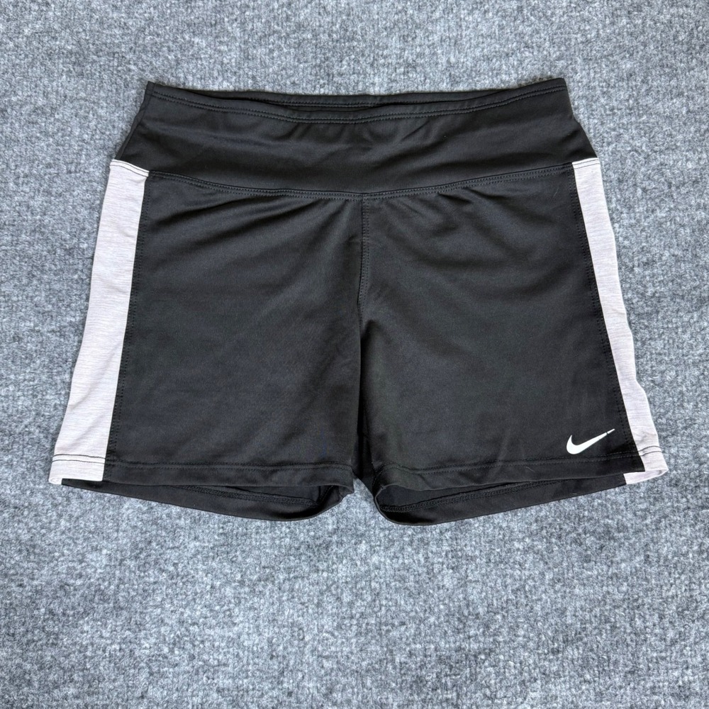 Nike Pro Womens Compression Shorts Black Gray Athletic Running Gym Size Small